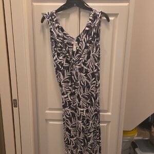 Soma Black and White Leaf Dress